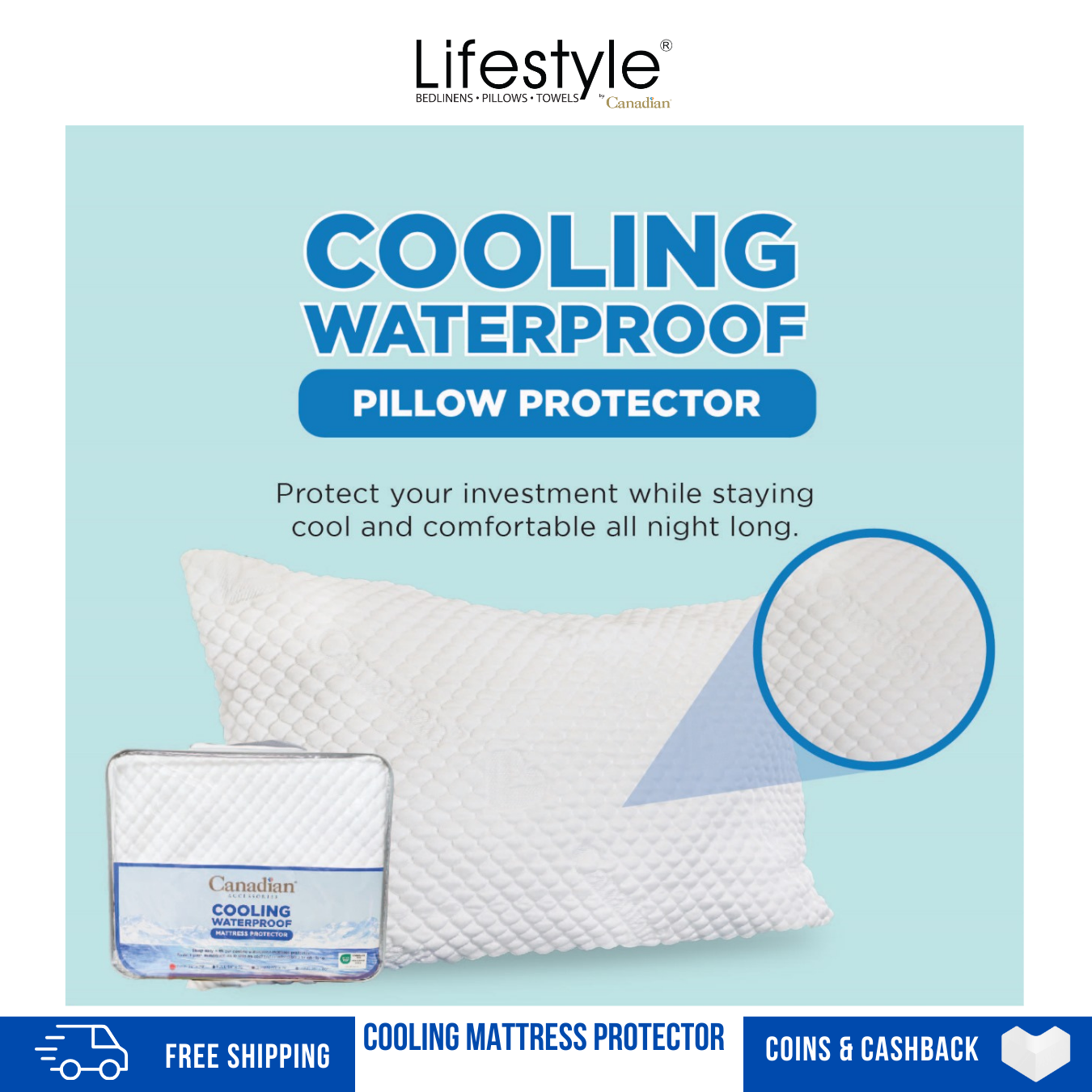 COOLING WATERPROOF MATTRESS PROTECTOR Lifestyle by Canadian Accessories Lifestyle by Canadian