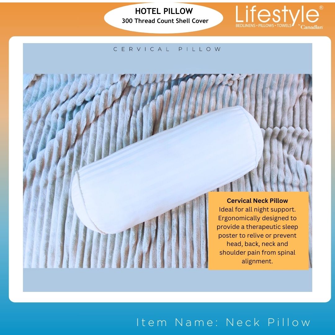 Hotel Neck Pillows - 300 Thread Count Cover Lifestyle by Canadian