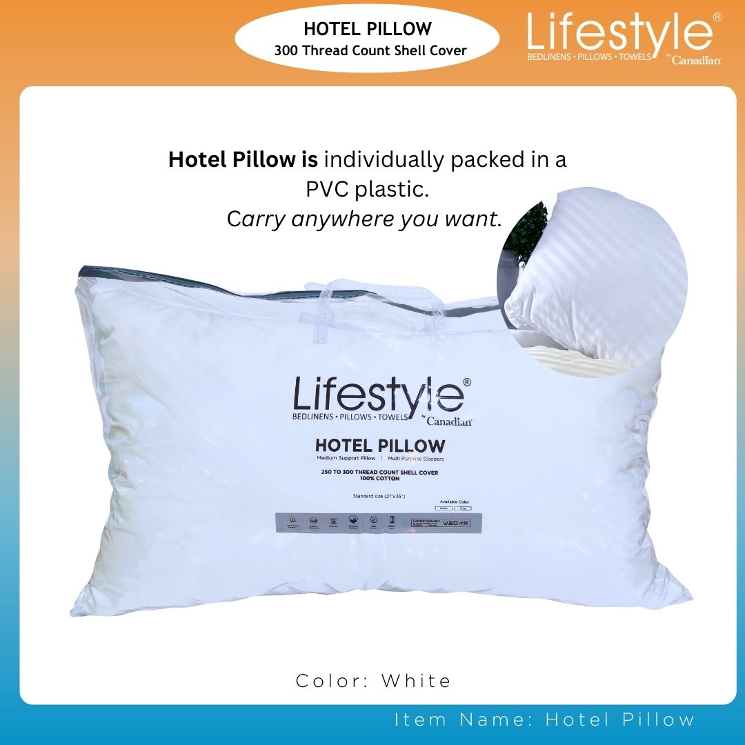Hotel Pillows - 300 Thread Count Cover Lifestyle by Canadian