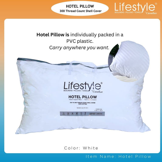 Hotel Pillows - 300 Thread Count Cover Lifestyle by Canadian