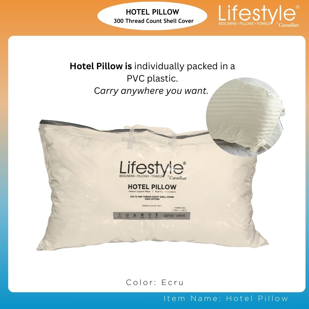 Hotel Pillows - 300 Thread Count Cover Lifestyle by Canadian