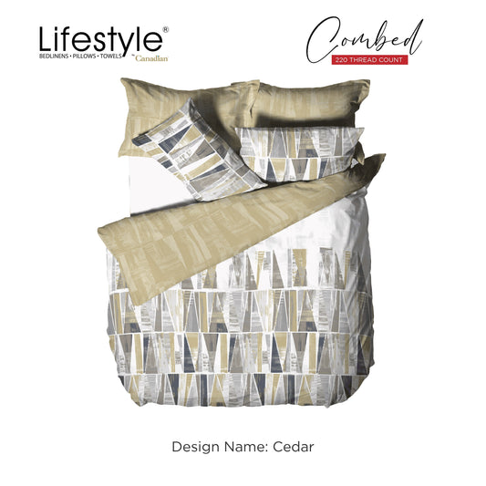 Bedsheet Lifestyle by Canadian  T220 Combed-Design Name: Cedar Lifestyle by Canadian