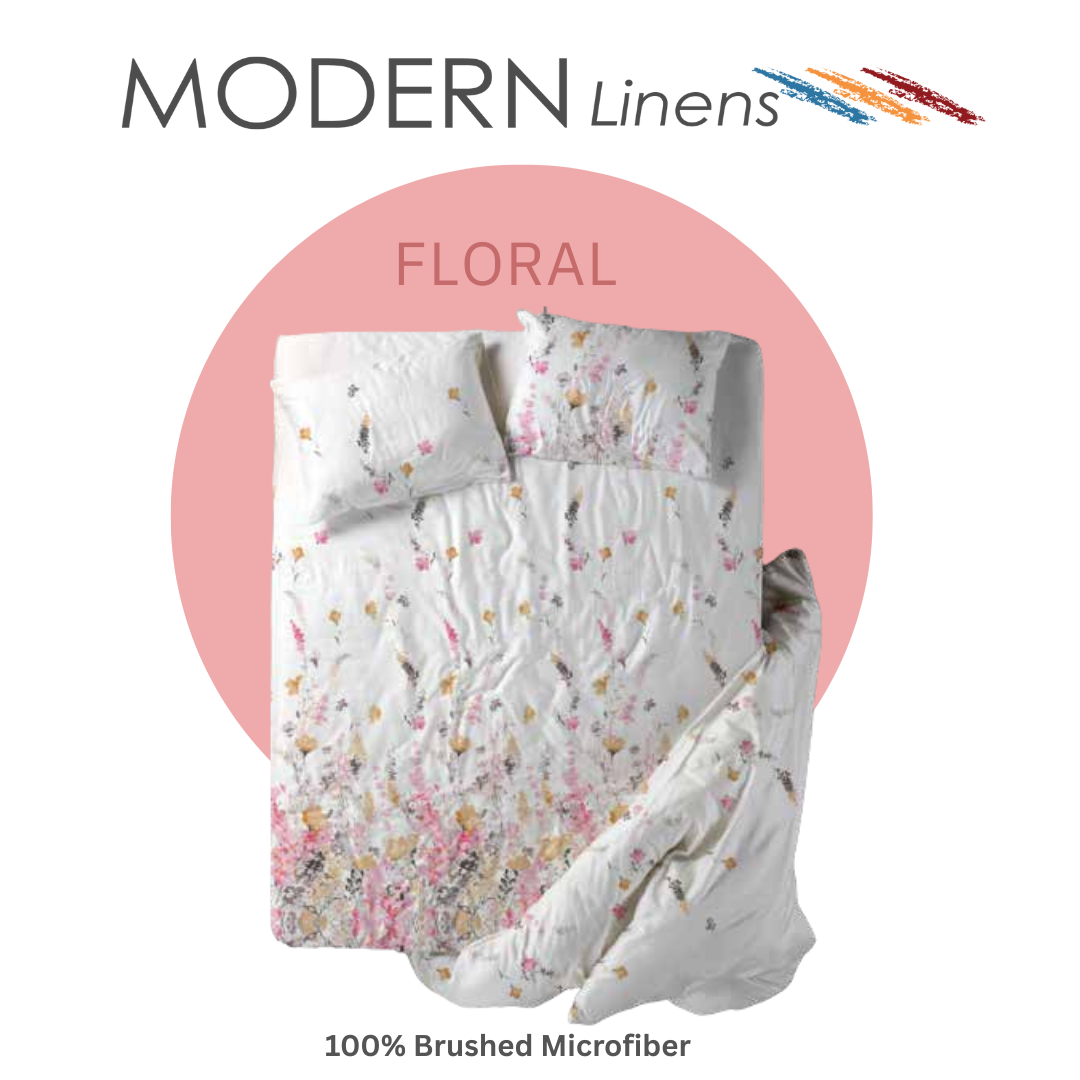 4 PC.SET I TWIN I SINGLE I Modern Linen I 100% Brushed Microfiber I Flat sheet Fitted sheet &2pillowcase CD