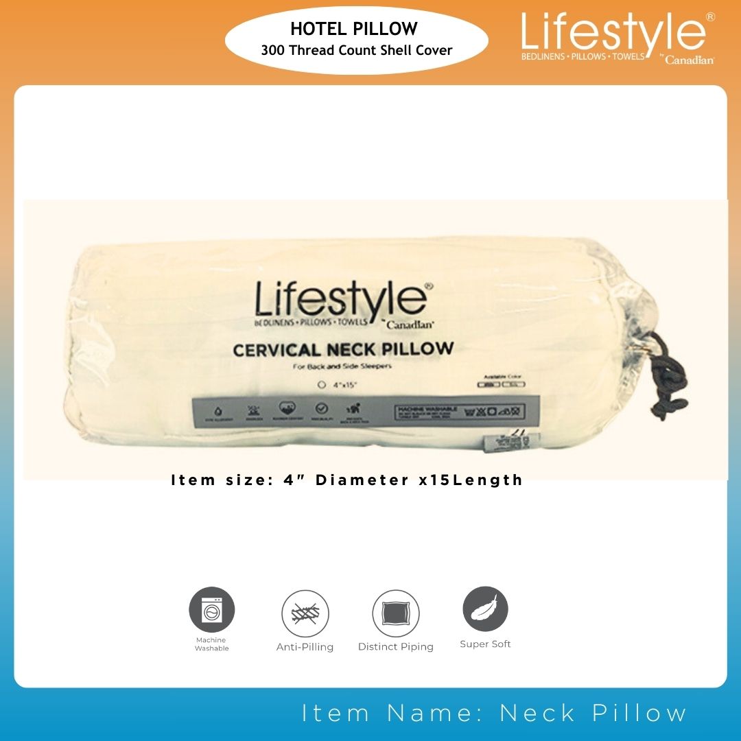 Hotel Neck Pillows - 300 Thread Count Cover Lifestyle by Canadian