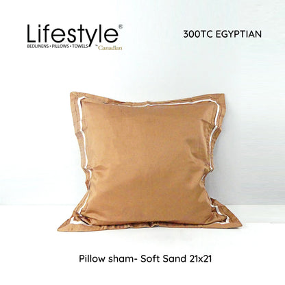 Lifestyle by Canadian T300 Egyptian Pillowsham with Pillow 21x21 inch Lifestyle by Canadian