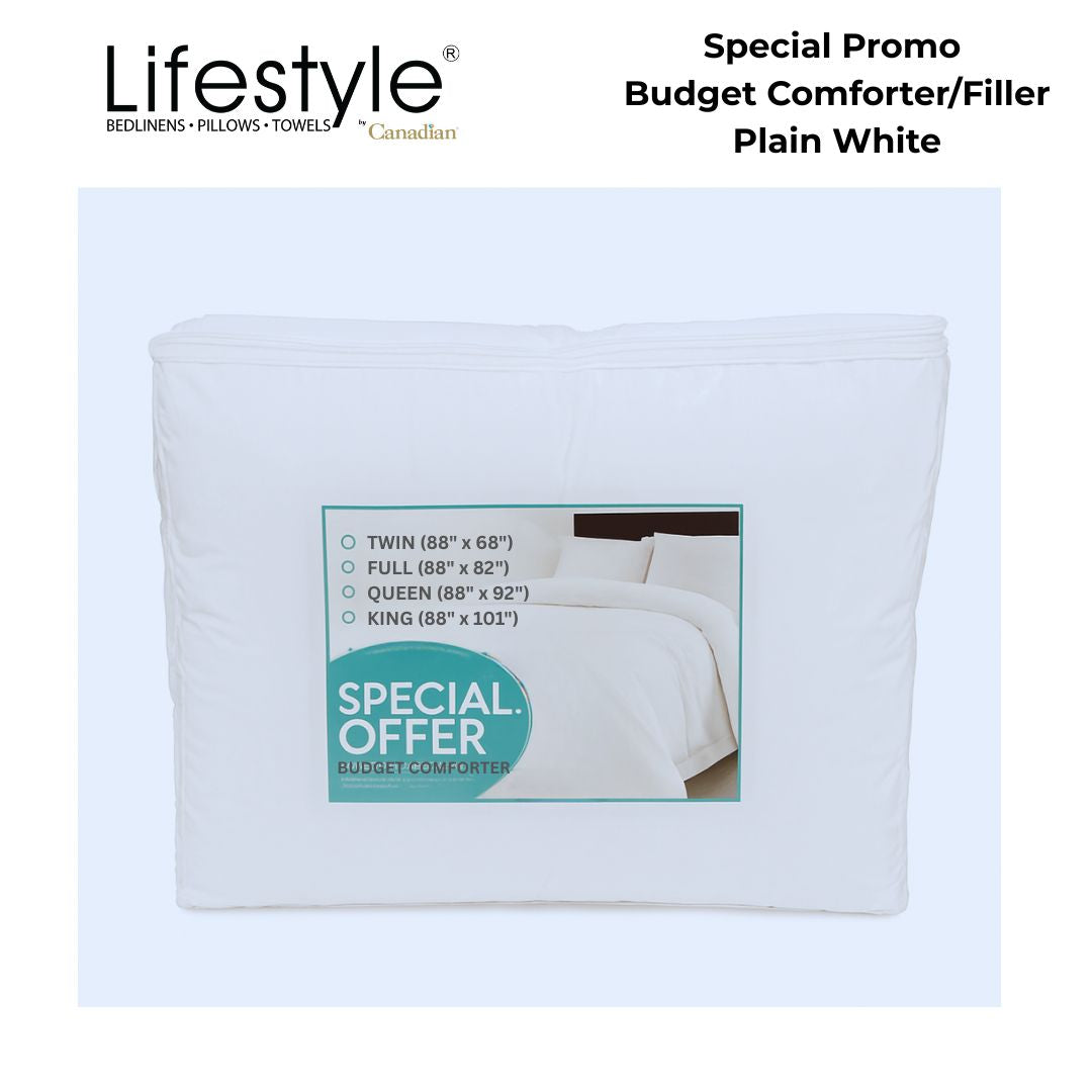 Light Budget Comforter Cotton rich Special Offer Plain White Lifestyle by Canadian