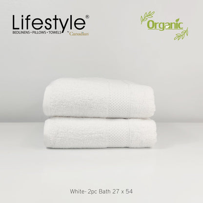 Organic Cotton Towels I Lifestyle by Canadian I (2pc.Bath)(2pc.Hand)(4pc.Face) #242 Lifestyle by Canadian