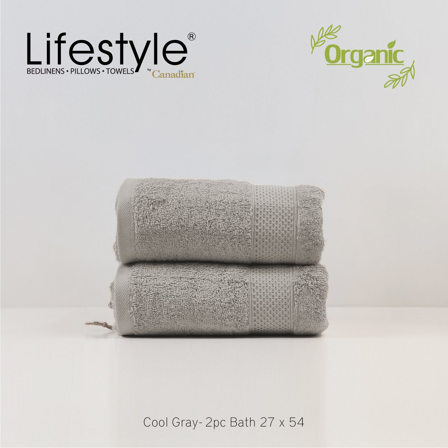 Organic Cotton Towels I Lifestyle by Canadian I (2pc.Bath)(2pc.Hand)(4pc.Face) #242 Lifestyle by Canadian