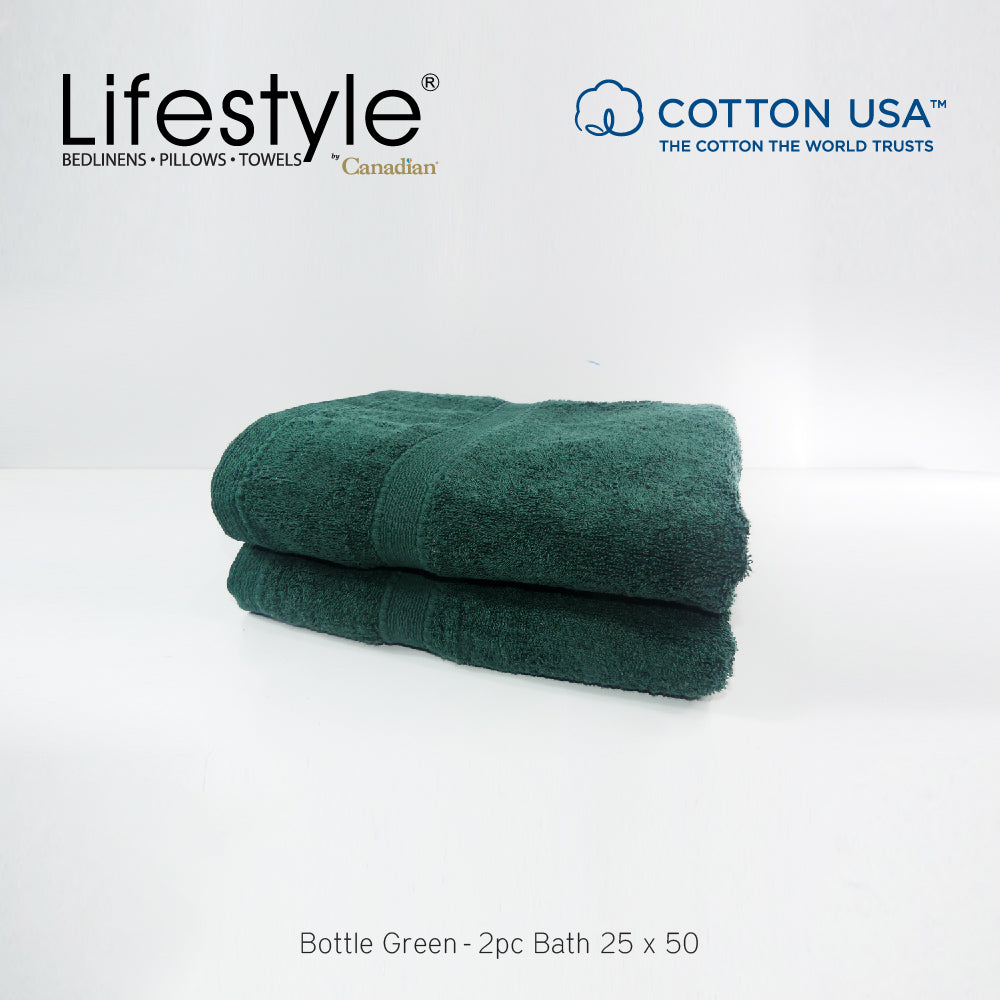 USA COTTON SUPER ABSORBENT TOWEL  2PC. BATH TOWEL SET ( 1111 ) Lifestyle by Canadian
