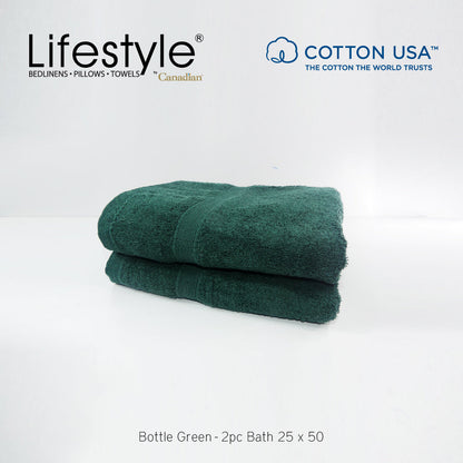 USA COTTON SUPER ABSORBENT TOWEL  2PC. BATH TOWEL SET ( 1111 ) Lifestyle by Canadian