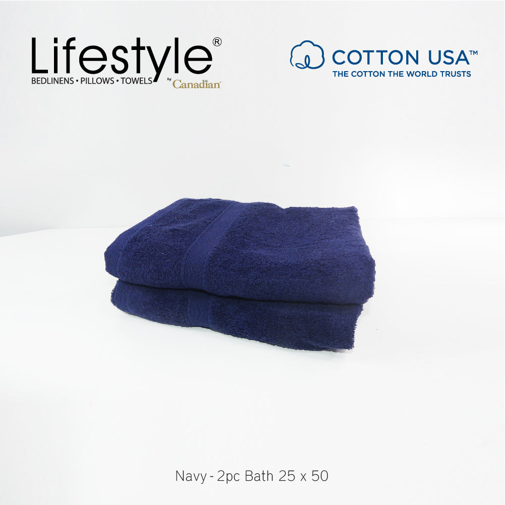 USA COTTON SUPER ABSORBENT TOWEL  2PC. BATH TOWEL SET ( 1111 ) Lifestyle by Canadian
