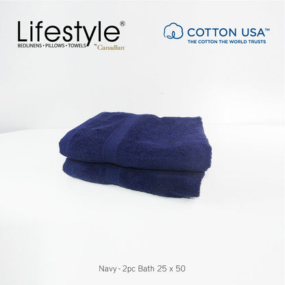 USA COTTON SUPER ABSORBENT TOWEL  2PC. BATH TOWEL SET ( 1111 ) Lifestyle by Canadian