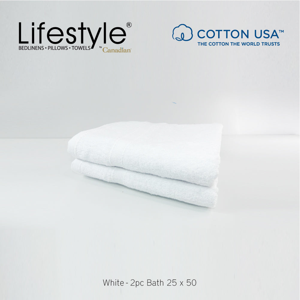 USA COTTON SUPER ABSORBENT TOWEL  2PC. BATH TOWEL SET ( 1111 ) Lifestyle by Canadian