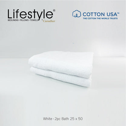 USA COTTON SUPER ABSORBENT TOWEL  2PC. BATH TOWEL SET ( 1111 ) Lifestyle by Canadian