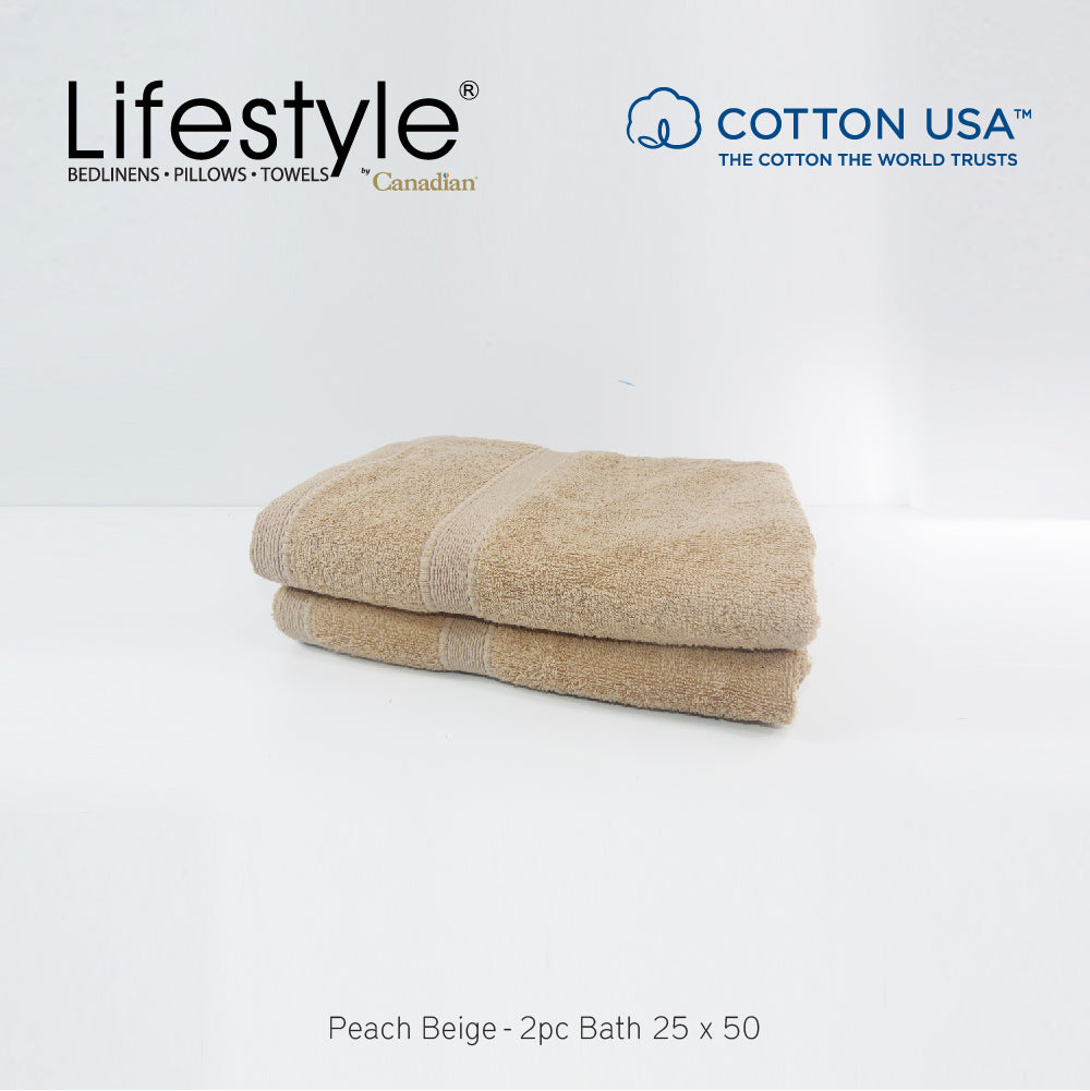 USA COTTON SUPER ABSORBENT TOWEL  2PC. BATH TOWEL SET ( 1111 ) Lifestyle by Canadian