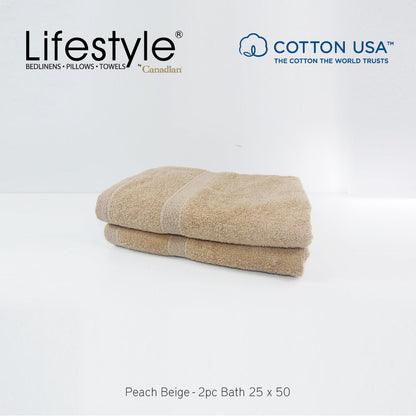 USA COTTON SUPER ABSORBENT TOWEL  2PC. BATH TOWEL SET ( 1111 ) Lifestyle by Canadian