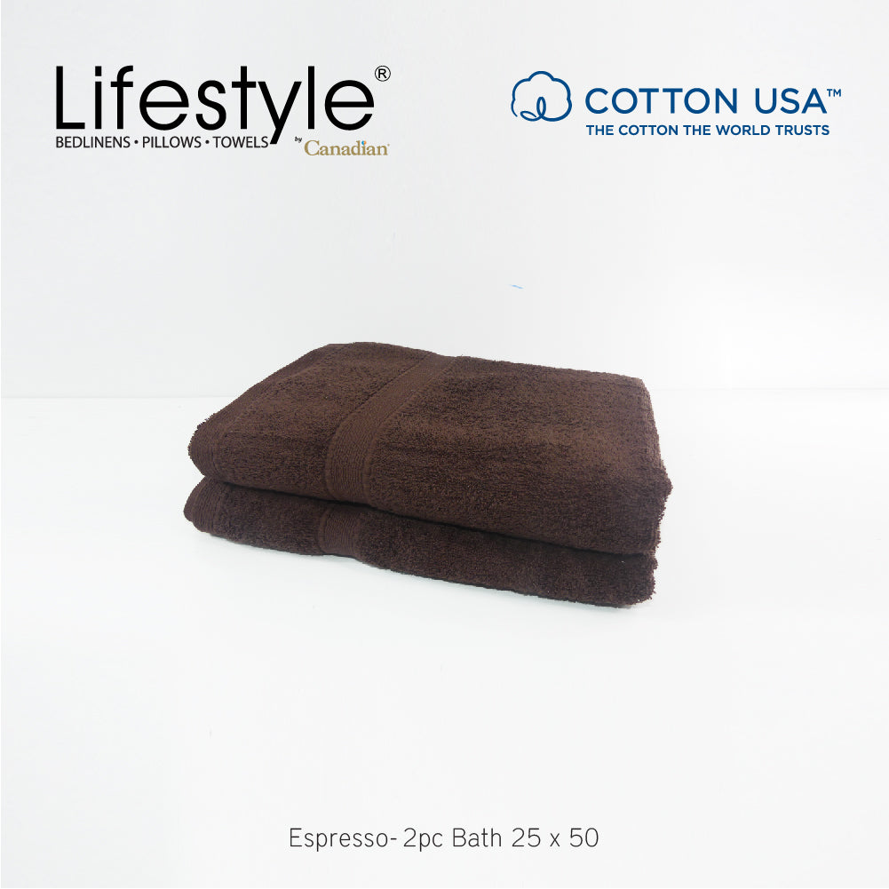 USA COTTON SUPER ABSORBENT TOWEL  2PC. BATH TOWEL SET ( 1111 ) Lifestyle by Canadian
