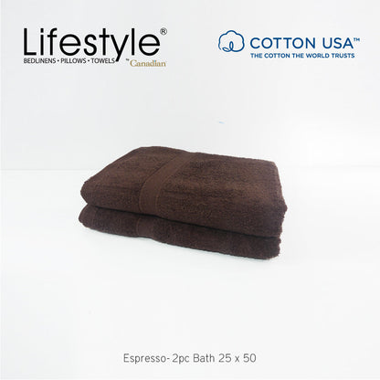 USA COTTON SUPER ABSORBENT TOWEL  2PC. BATH TOWEL SET ( 1111 ) Lifestyle by Canadian