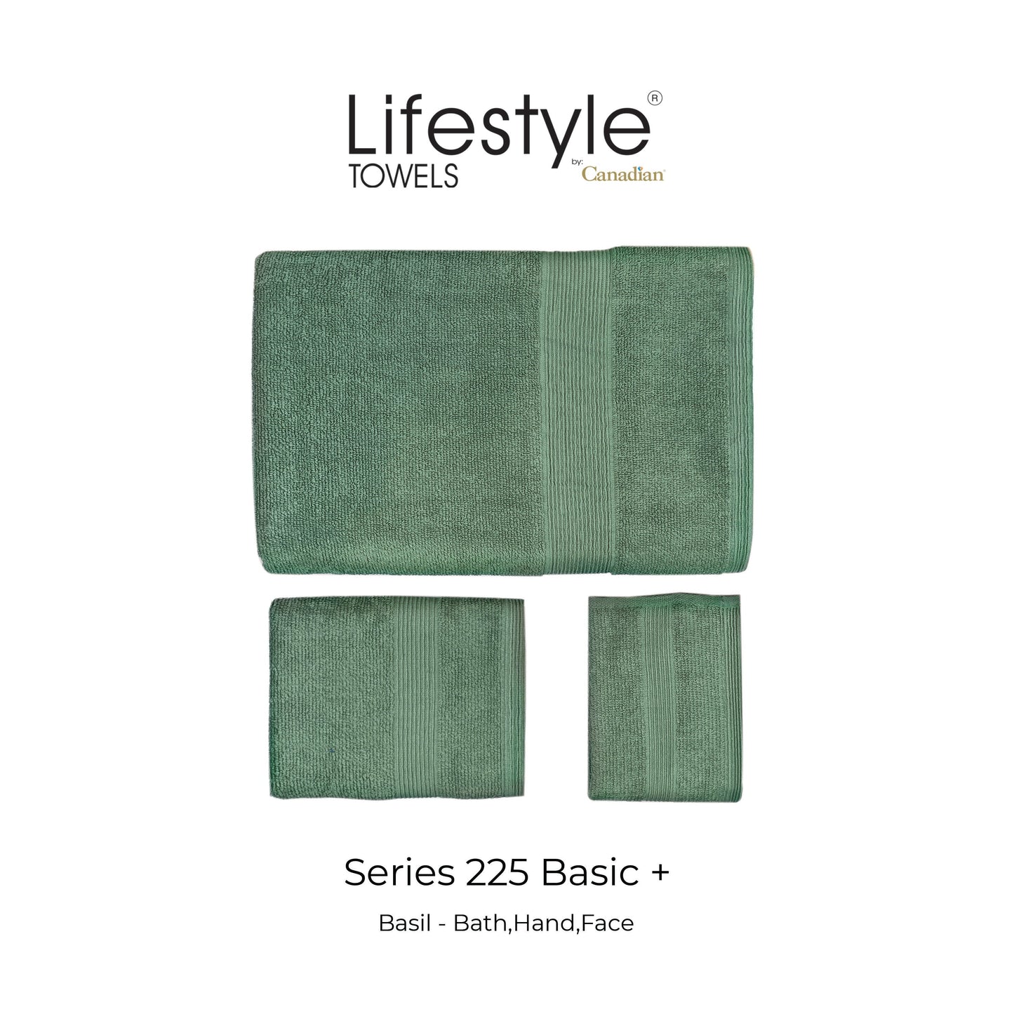 LifestylebyCanadian 225  Towel Quick Dry (2PC-BATH/2PC-HAND/4PC-FACE) 100% Cotton Lifestyle by Canadian