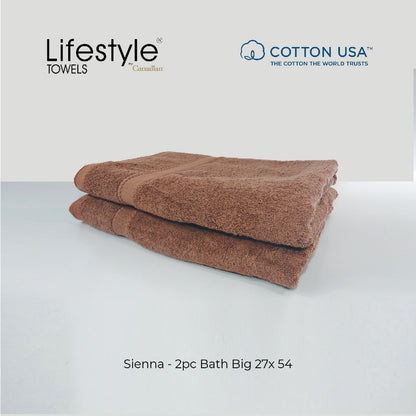 USA COTTON SUPER ABSORBENT TOWEL  2PC. BATH TOWEL SET ( 1111 ) Lifestyle by Canadian