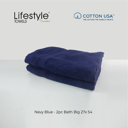 USA COTTON SUPER ABSORBENT TOWEL  2PC. BATH TOWEL SET ( 1111 ) Lifestyle by Canadian