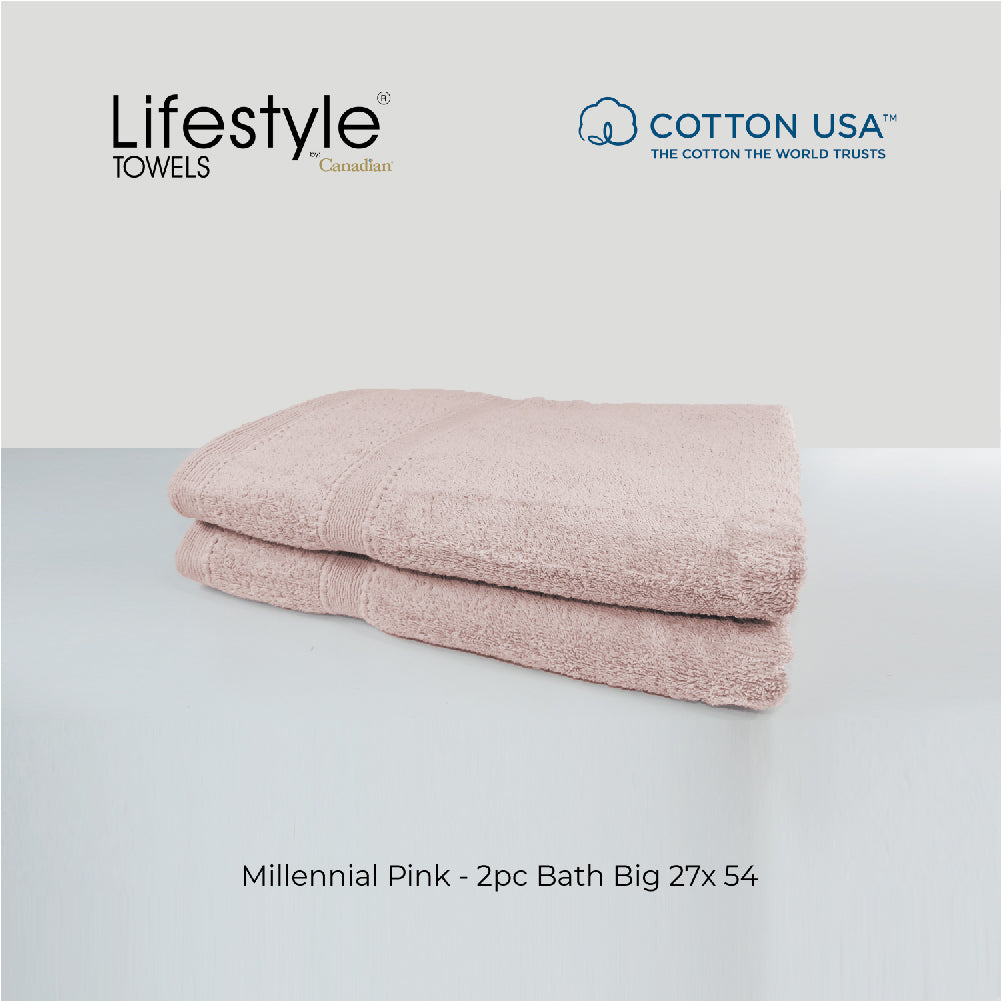USA COTTON SUPER ABSORBENT TOWEL  2PC. BATH TOWEL SET ( 1111 ) Lifestyle by Canadian