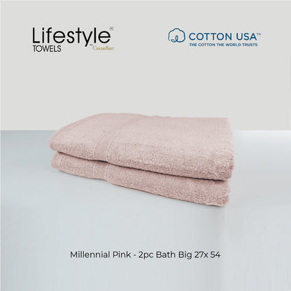 USA COTTON SUPER ABSORBENT TOWEL  2PC. BATH TOWEL SET ( 1111 ) Lifestyle by Canadian