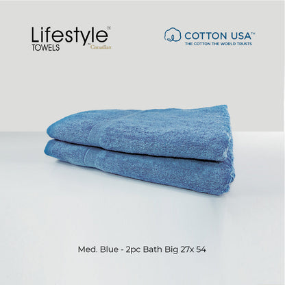 USA COTTON SUPER ABSORBENT TOWEL  2PC. BATH TOWEL SET ( 1111 ) Lifestyle by Canadian