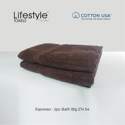 USA COTTON SUPER ABSORBENT TOWEL  2PC. BATH TOWEL SET ( 1111 ) Lifestyle by Canadian