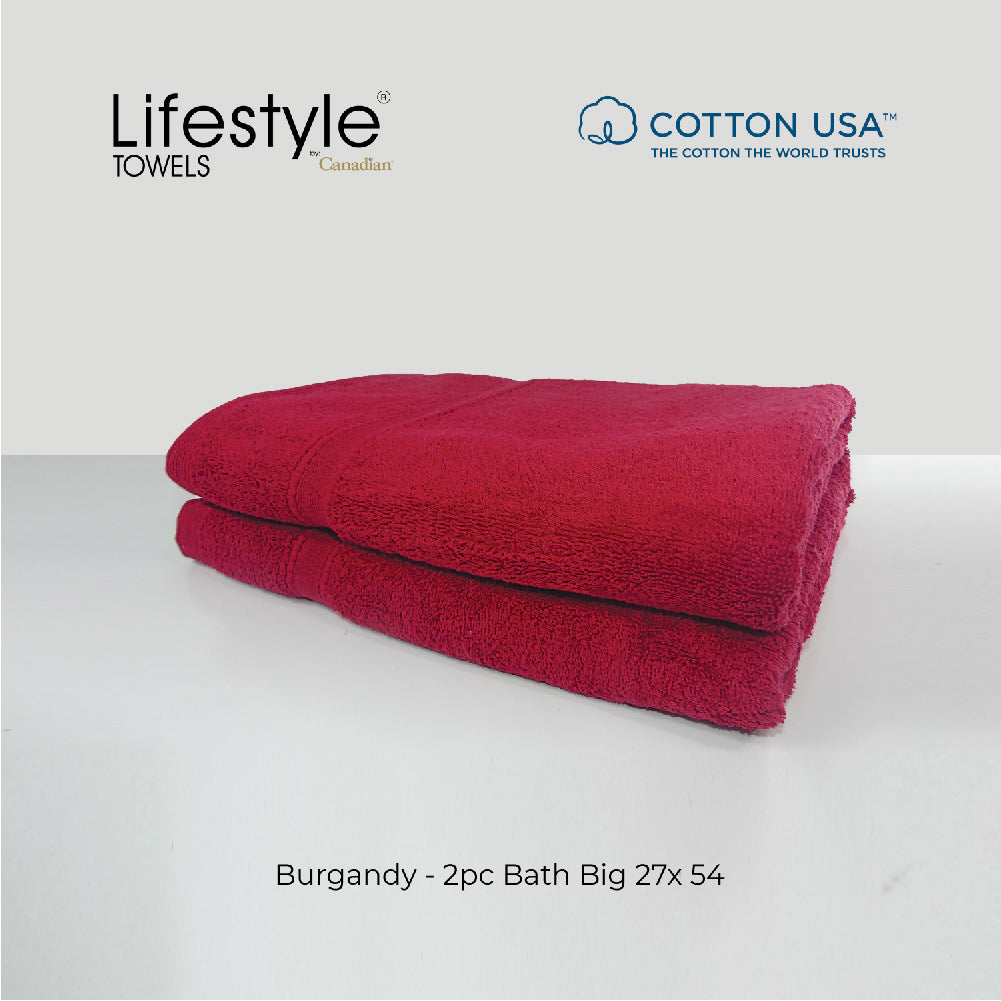 USA COTTON SUPER ABSORBENT TOWEL  2PC. BATH TOWEL SET ( 1111 ) Lifestyle by Canadian