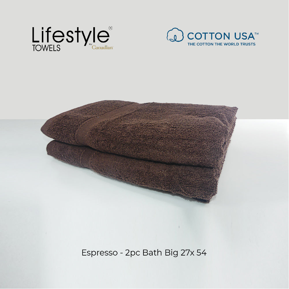 USA COTTON SUPER ABSORBENT TOWEL  2PC. BATH TOWEL SET ( 1111 ) Lifestyle by Canadian