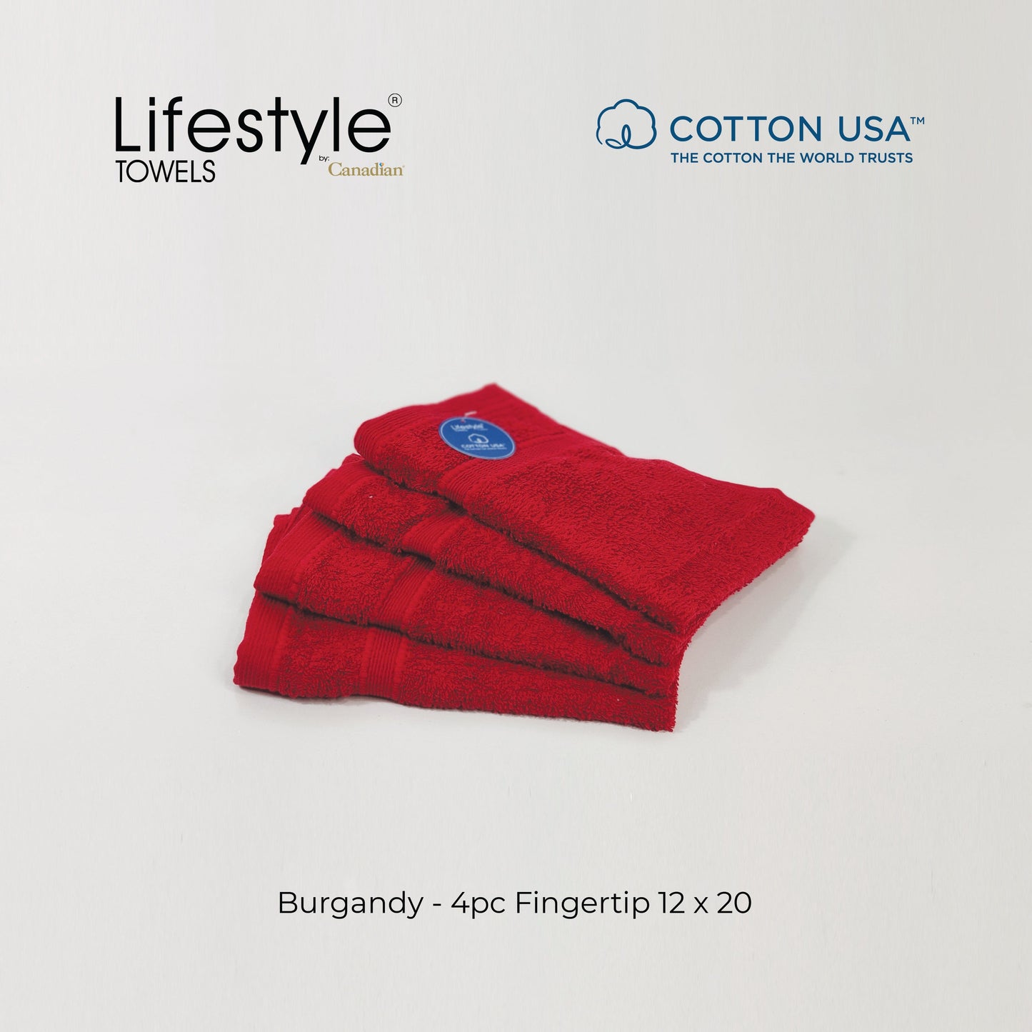 USA Cotton Towel 4pc. Fingertip 12x20' (1111) Lifestyle by Canadian