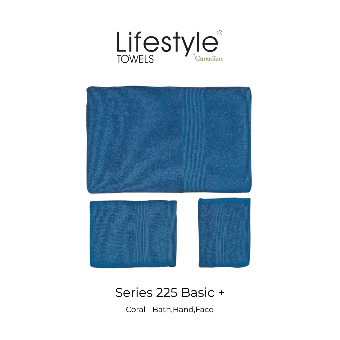 LifestylebyCanadian 225  Towel Quick Dry (2PC-BATH/2PC-HAND/4PC-FACE) 100% Cotton Lifestyle by Canadian