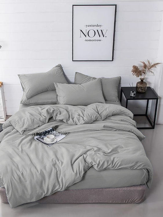 Lifestyle USA 300Thread Count  Cotton Bedsheet Set_PLain Cool Gray Lifestyle by Canadian