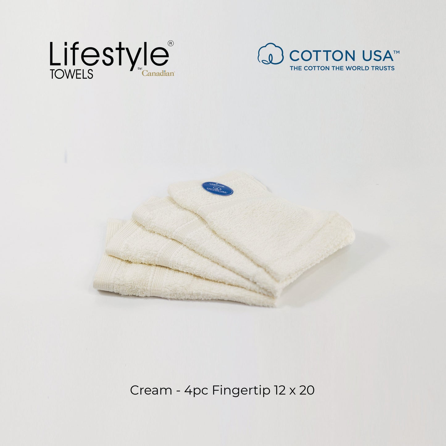 USA Cotton Towel 4pc. Fingertip 12x20' (1111) Lifestyle by Canadian