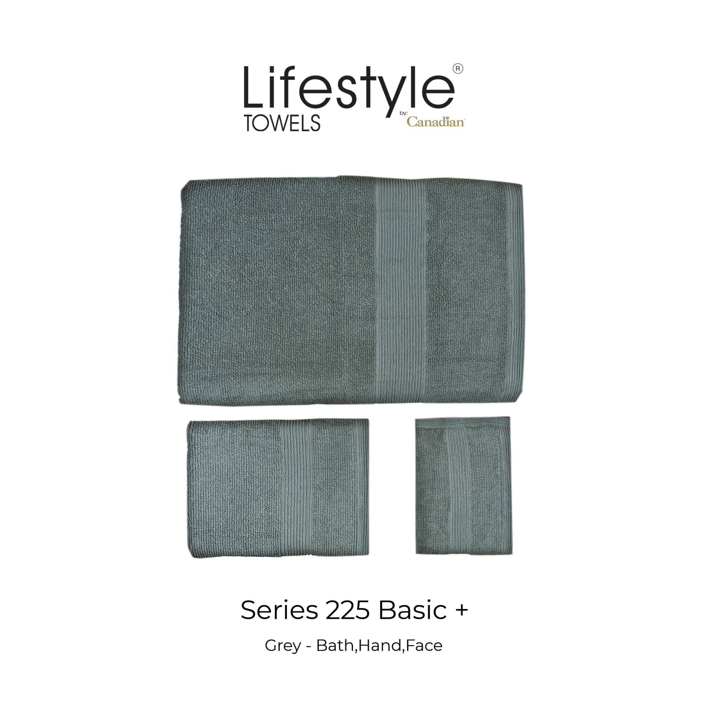 LifestylebyCanadian 225  Towel Quick Dry (2PC-BATH/2PC-HAND/4PC-FACE) 100% Cotton Lifestyle by Canadian
