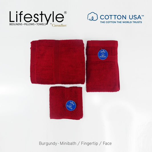 USA COTTON TOWEL Mini Bath Set 22X44inch (1pc Mini bath, 1pc fingertip,1pc face Towel)  #1111 Lifestyle by Canadian