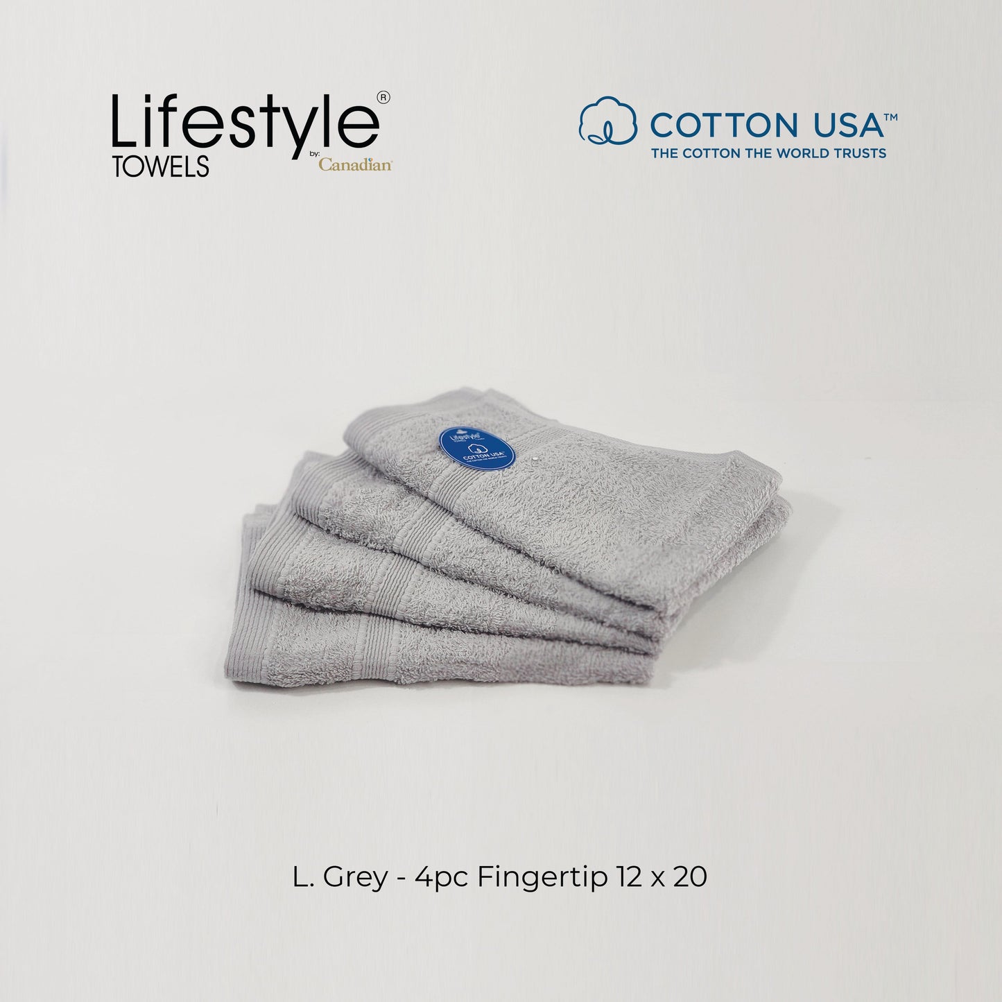 USA Cotton Towel 4pc. Fingertip 12x20' (1111) Lifestyle by Canadian