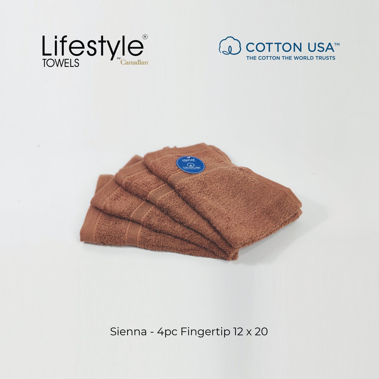 USA Cotton Towel 4pc. Fingertip 12x20' (1111) Lifestyle by Canadian