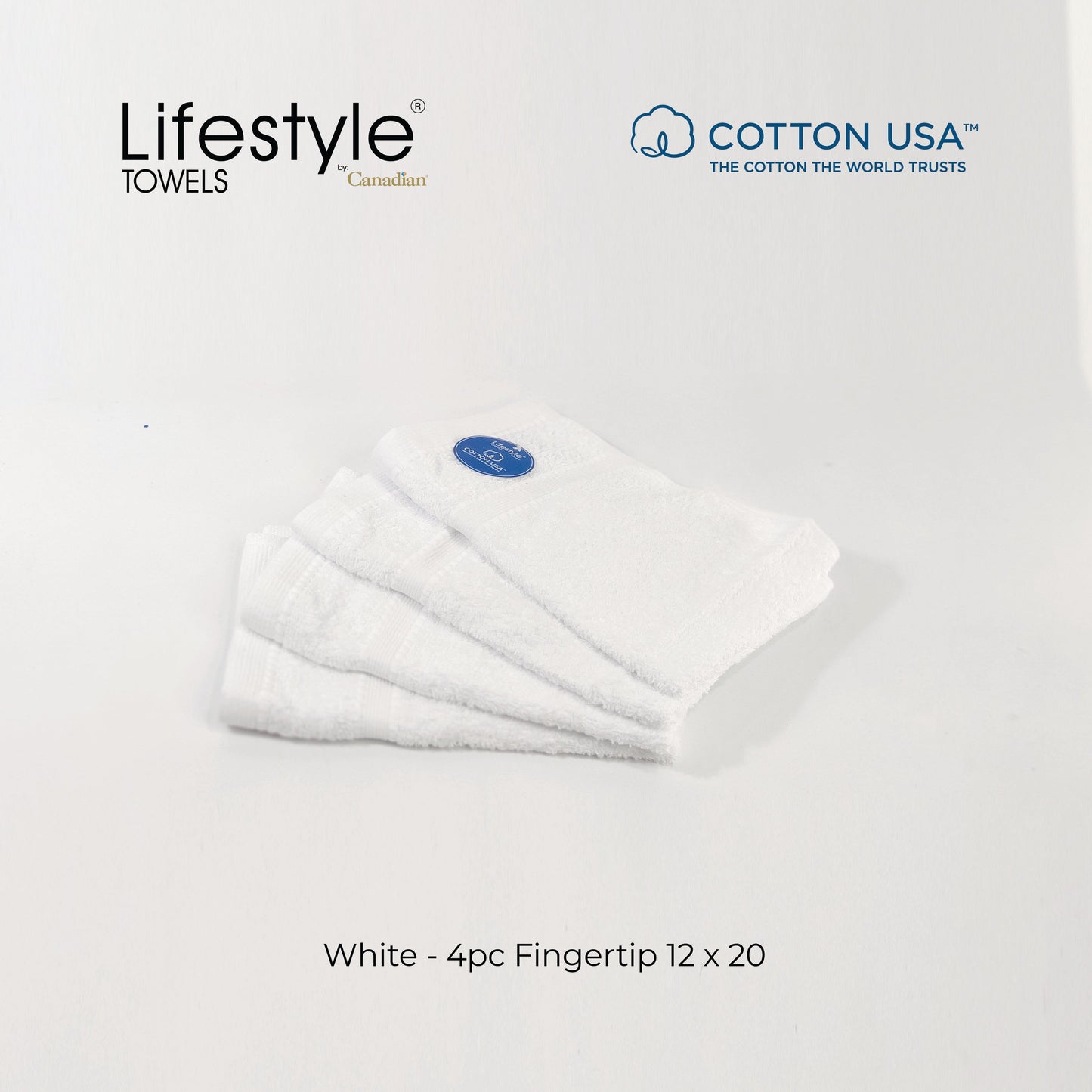 USA Cotton Towel 4pc. Fingertip 12x20' (1111) Lifestyle by Canadian