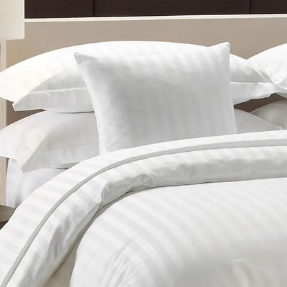 Lifestyle Hotel Whites 250-300TC 100% Combed Cotton Sheet Set 1-cm Stripes Lifestyle by Canadian