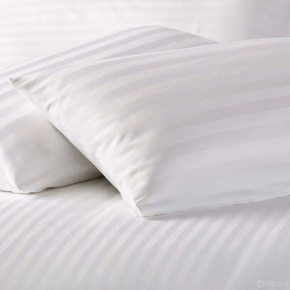 Lifestyle Hotel Whites 250-300TC 100% Combed Cotton Sheet Set 1-cm Stripes Lifestyle by Canadian